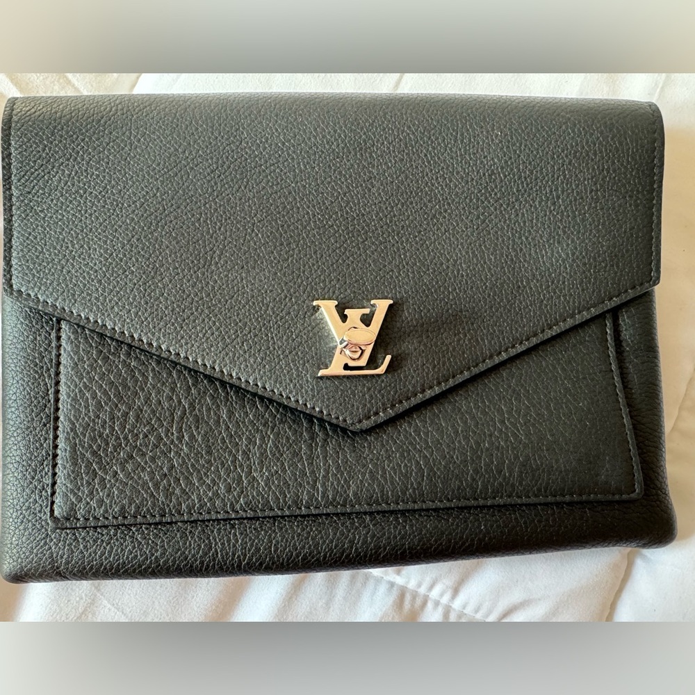 Louis Vuitton Mylockme Pochette Noir Chain Shoulder Crossbody Wristlet Clutch - Picture 4 of 16